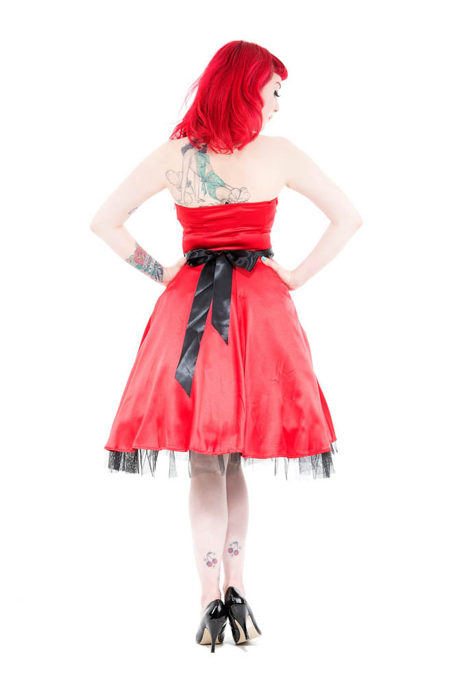 0211 Occasion Halter Dress in Red
