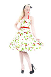 0516 Cherry Blossom Halter Swing Dress in Ivory