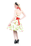 0516 Cherry Blossom Halter Swing Dress in Ivory
