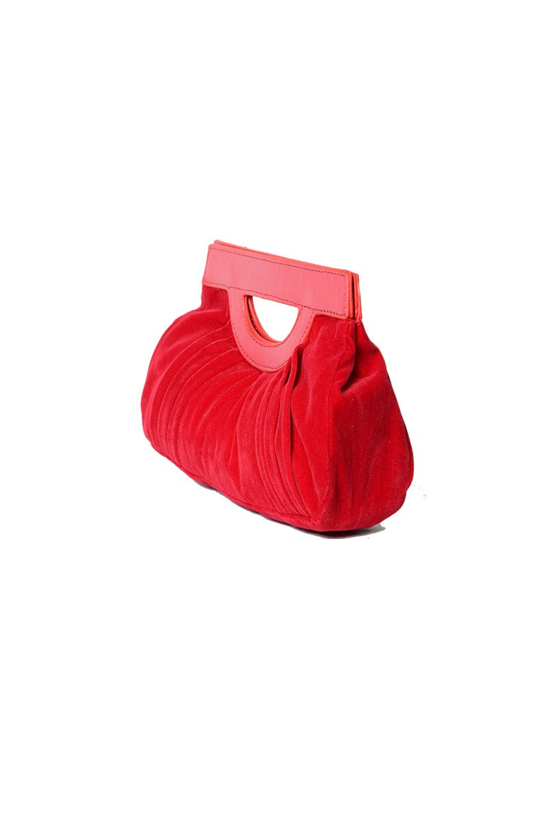 099 Red Glamour Clutch in Velvet