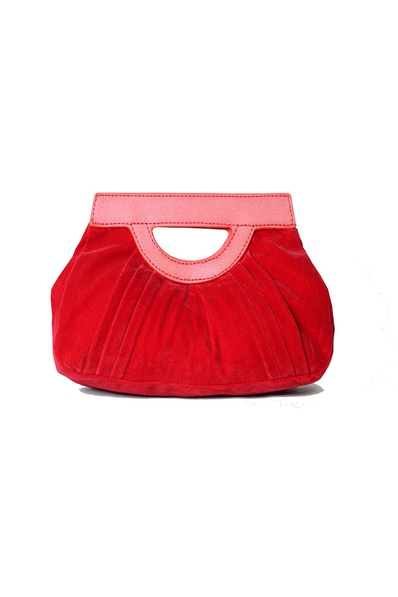 099 Red Glamour Clutch in Velvet