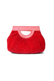 099 Red Glamour Clutch in Velvet