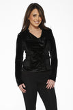10156 Black Moto Velvet Jacket