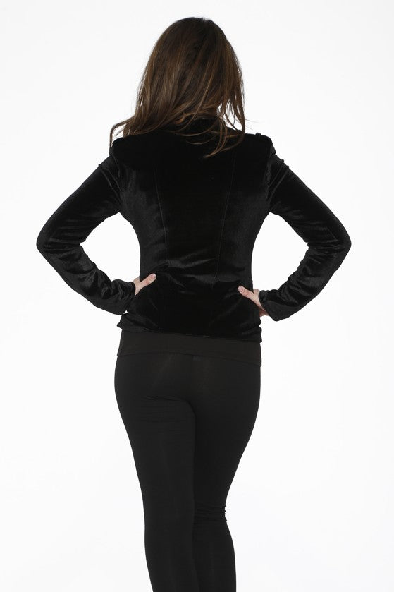 10156 Black Moto Velvet Jacket
