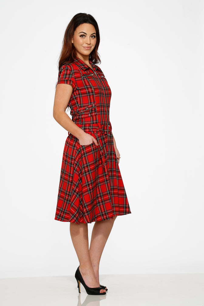 10221 Red Plaid Detention Dress