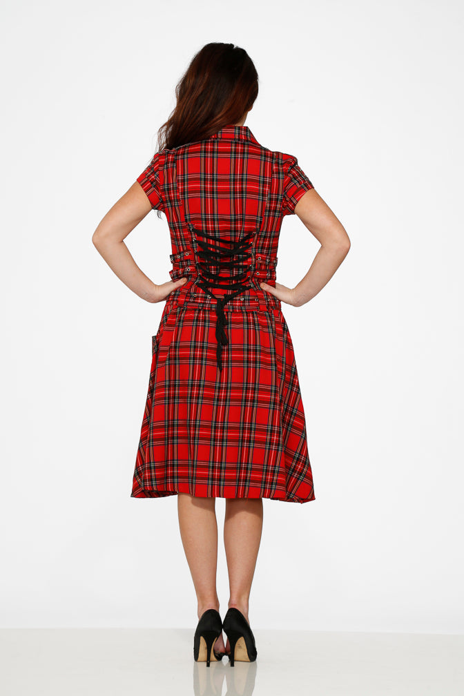 10221 Red Plaid Detention Dress