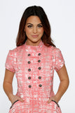 10273 Pink Jacquard HiLo Dress