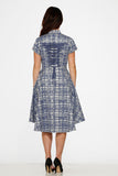 10274 Blue Jacquard HiLo Dress
