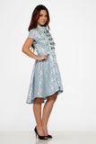 10275 Light Blue Jacquard HiLo Dress