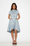 10275 Light Blue Jacquard HiLo Dress