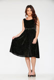 20101 Black Leopard Velvet Dress
