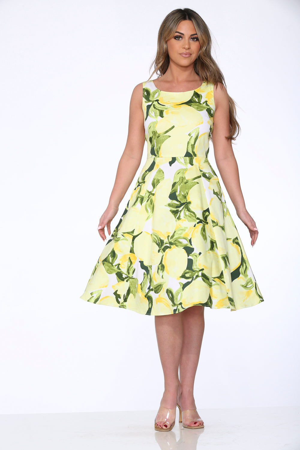 20101 Yellow Lemon Swing Dress