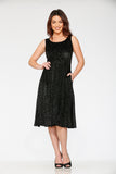 20102 Black Tribal Velvet Dress