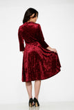 20111 Burgundy Diamond Velvet Dress