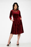 20111 Burgundy Diamond Velvet Dress
