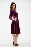 20112 Purple Diamond Velvet Dress