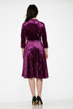 20112 Purple Diamond Velvet Dress
