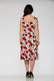 20121 White Red Rose Dress