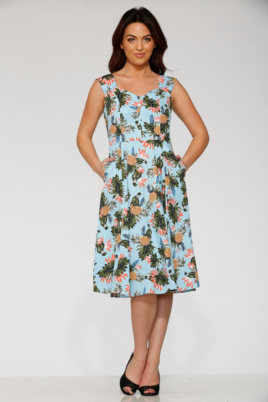 20123 Light Blue Hawaiian Dress US 12 20123 Light Blue Hawaiian Dress US 12