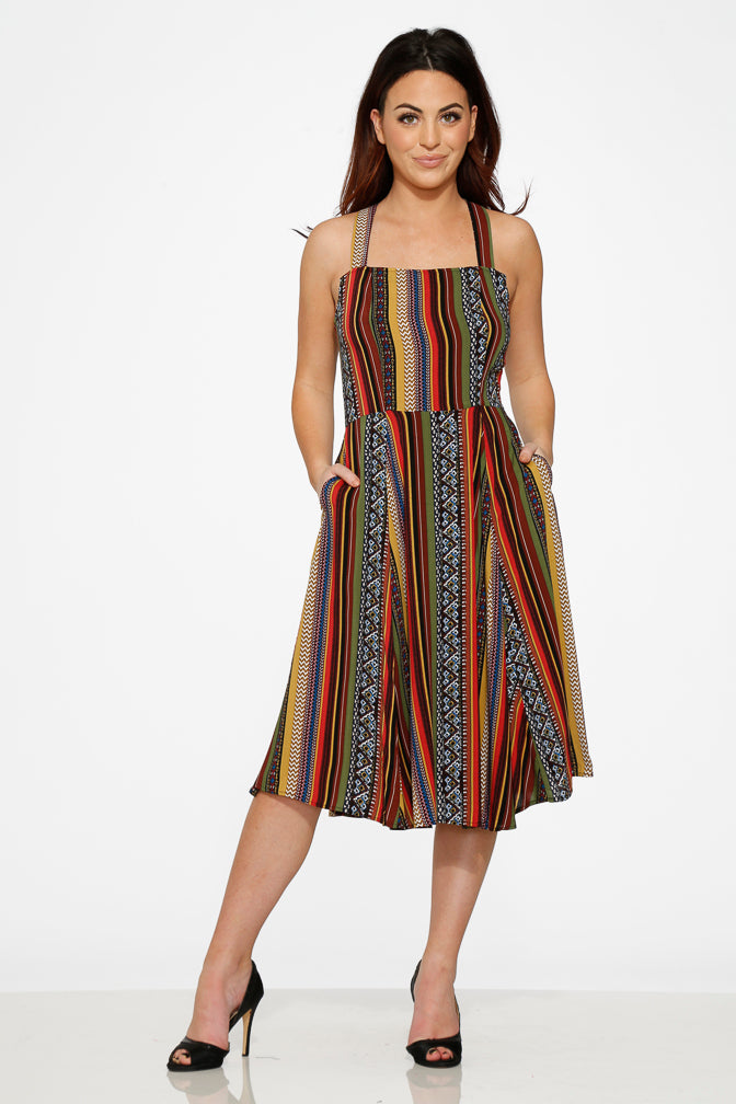 20190 Strip Tribal Dress