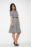 20200 Black White Gingham Swing Dress