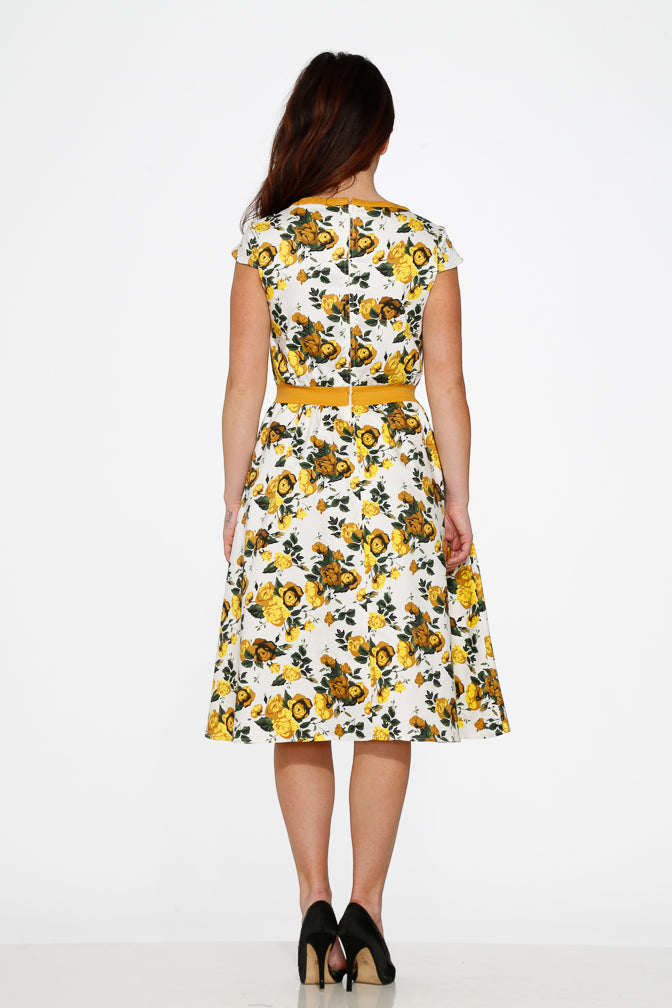 20280 Yellow Floral Dress