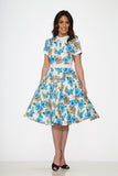 20330 White Blue Floral Dress