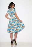 20330 White Blue Floral Dress