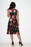 20351 Black Red Rose Dress