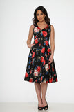 20351 Black Red Rose Dress