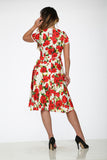 20361 White Red Floral Dress
