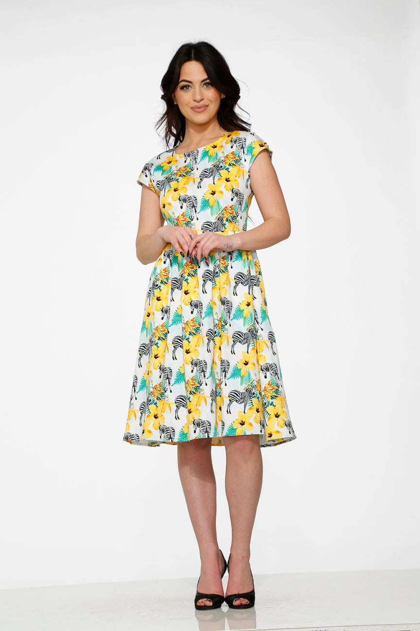 20420 Wildlife Floral Swing Dress