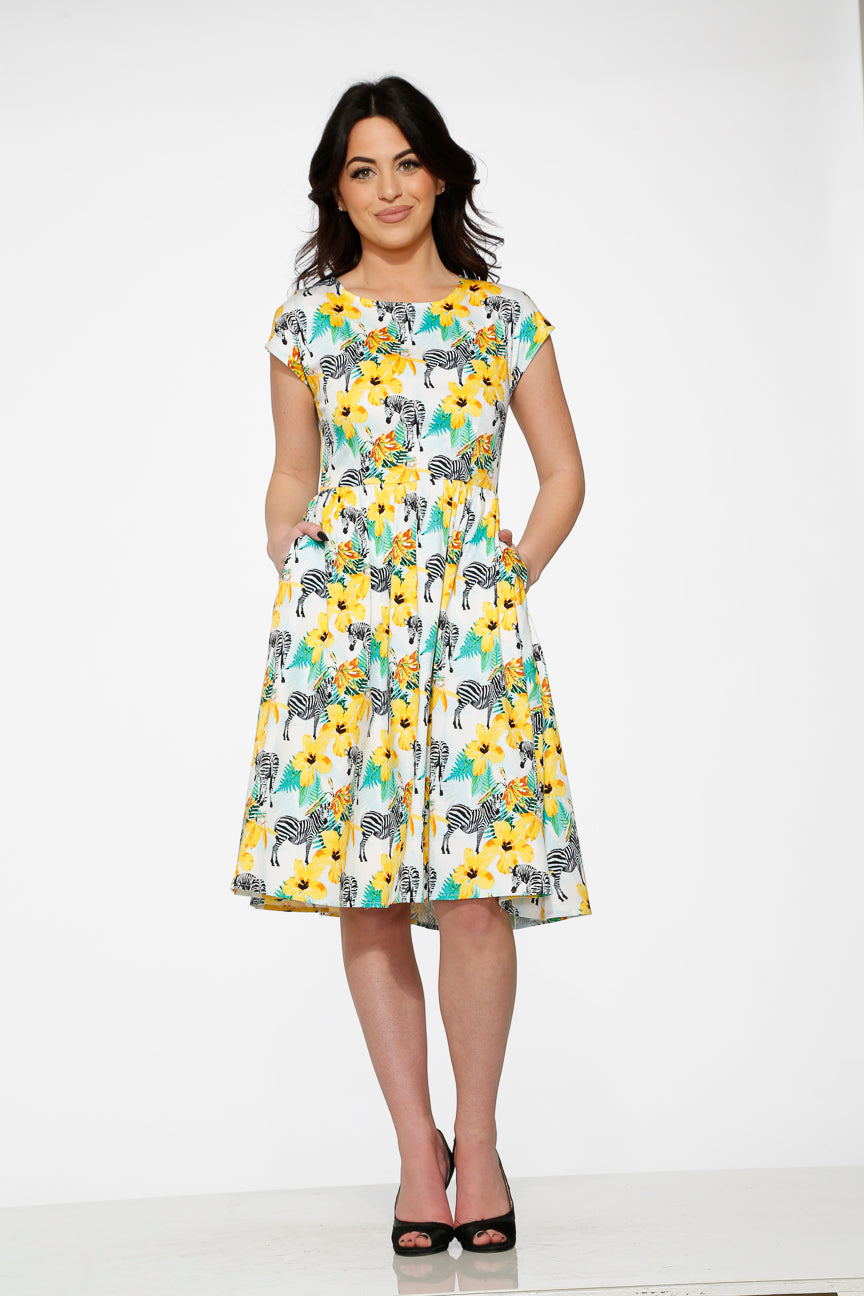 20420 Wildlife Floral Swing Dress