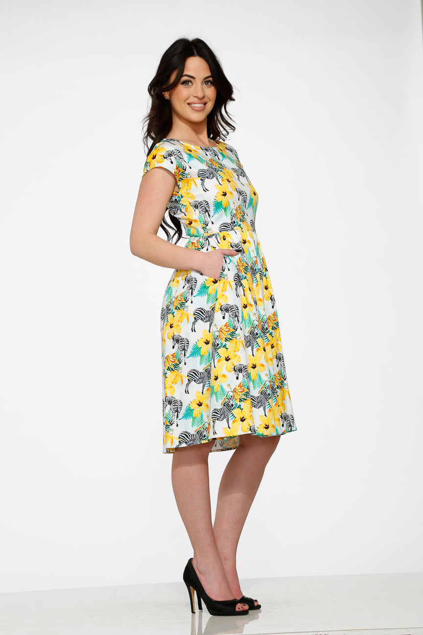 20420 Wildlife Floral Swing Dress