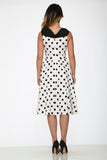 20430 White Black Polka Dot Swing Dress