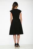 20680 Black Embroidered Puddle Swing Dress