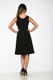 20730 Black Embroidered Puddle Swing Dress