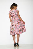 20770 Pink Floral Swing Dress