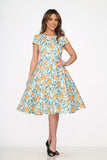 20850 Yellow Floral Swing Dress