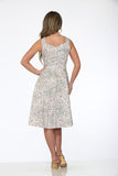 20930 White Purple Floral Swing Dress