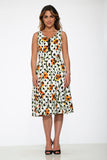 20940 White Black Polka Dot Swing Dress