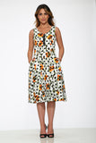 20940 White Black Polka Dot Swing Dress