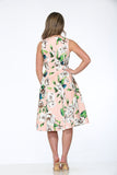 20980 Pink Floral Swing Dress