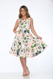 20980 Pink Floral Swing Dress
