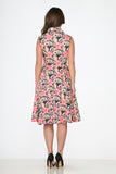 21270 Pink Floral Swing Dress