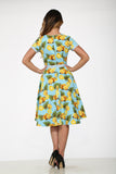 21290 Aqua Lemon Swing Dress