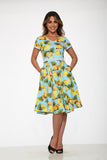 21290 Aqua Lemon Swing Dress