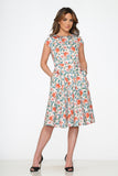 21670 Pink Floral Swing Dress