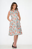 21670 Pink Floral Swing Dress