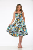 21860 Blue Paint Blush Swing Dress